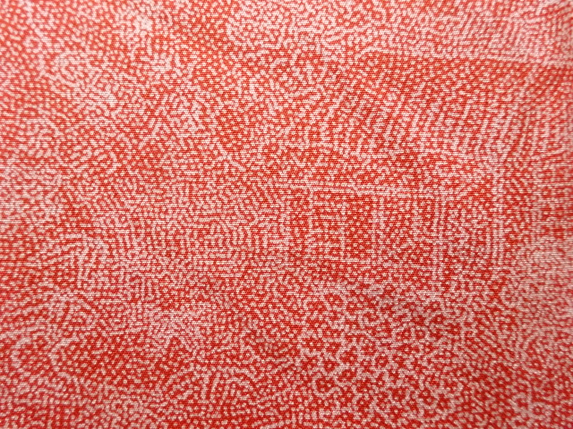  作家物　家屋に草花模様一つ紋江戸小紋着物